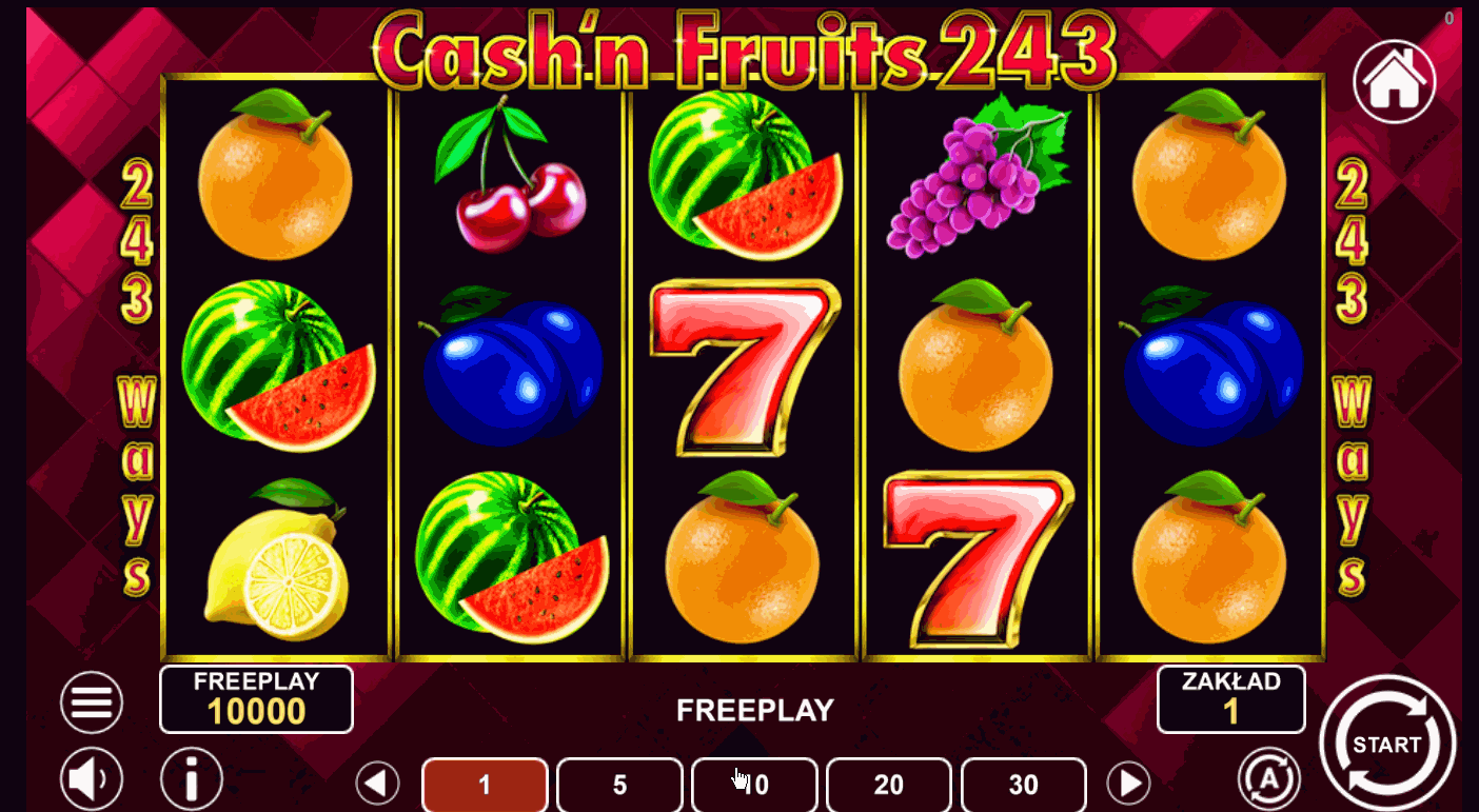 Cash’n Fruits 243 – nowoczesny automat hazardowy online